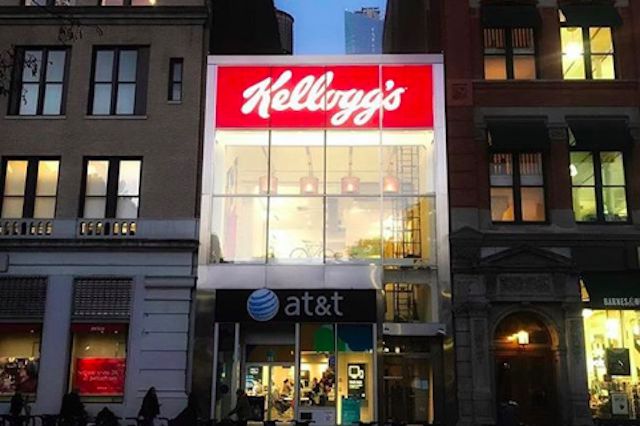 This is a photo of the Union Square Kellogg's cereal cafe.
